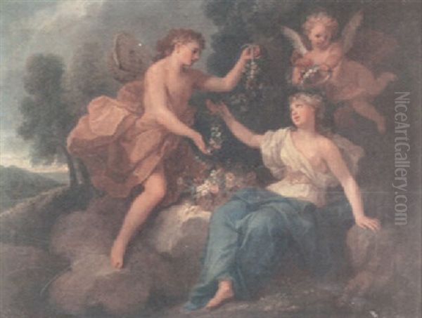 Cupid And Psyche Oil Painting by Antoine Coypel