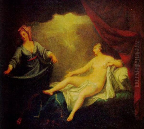 Danae Recibiendo La Lluvia De Oro Oil Painting by Antoine Coypel