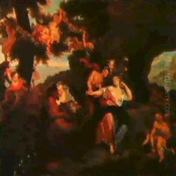 Bacchus Und Ariadne Auf Der Insel Naxos Oil Painting by Antoine Coypel