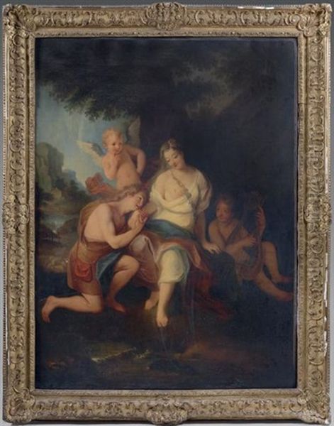 Apollon Et Isse Oil Painting by Charles-Antoine Coypel