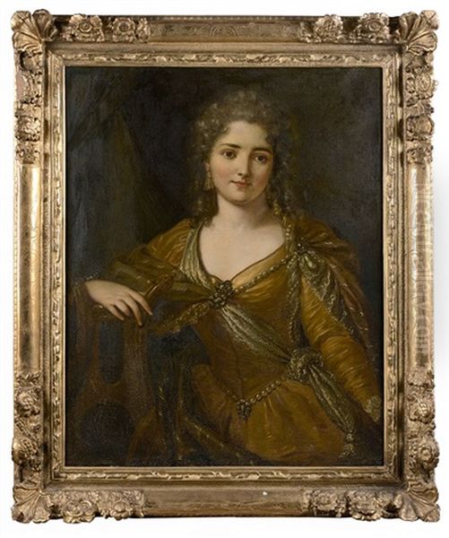 Portrait De Femme De Qualite En Euterpe Oil Painting by Charles-Antoine Coypel