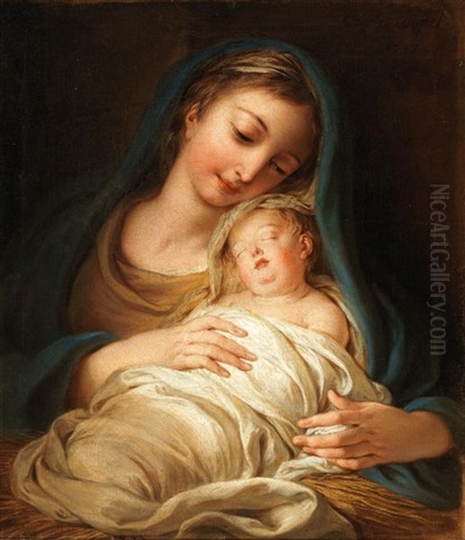 Madonna And The Sleeping Child Oil Painting by Charles-Antoine Coypel