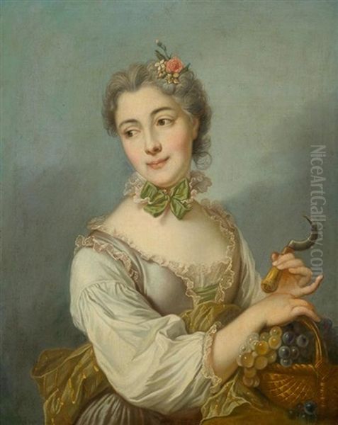 La Belle Vendangeuse Oil Painting by Charles-Antoine Coypel