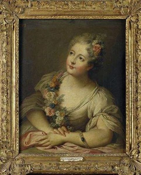 Portrait De Marie Victoire Sophie De Noailles, Comtesse De Toulouse Oil Painting by Charles-Antoine Coypel