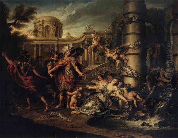 The Fainting Of Armida Oil Painting by Charles-Antoine Coypel