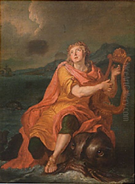 Arion And The Dolphin Oil Painting by Charles-Antoine Coypel