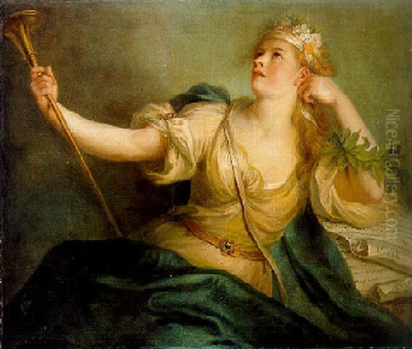 The Muse Clio Oil Painting by Charles-Antoine Coypel