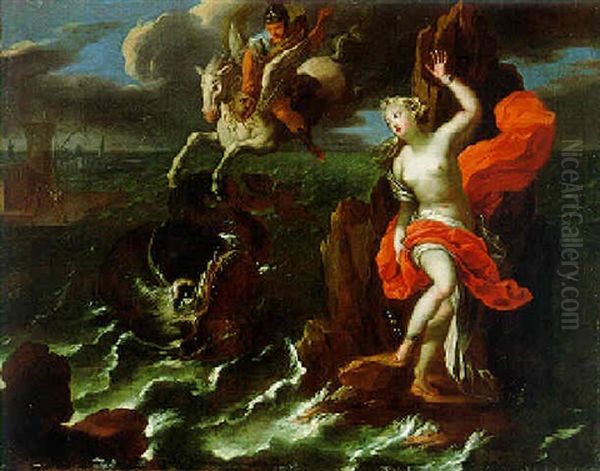 Perseus Und Andromeda Oil Painting by Charles-Antoine Coypel