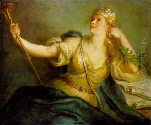 The Muse Clio Oil Painting by Charles-Antoine Coypel