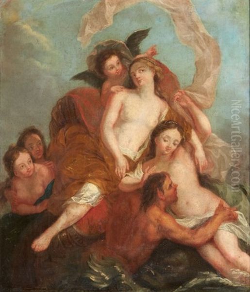 Le Triomphe D'amphitrite Oil Painting by Noel Nicolas Coypel