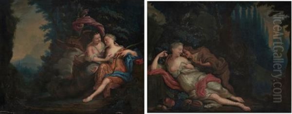 Vertumne Et Pomone Et Jupiter Et Callisto (pair) Oil Painting by Noel Nicolas Coypel