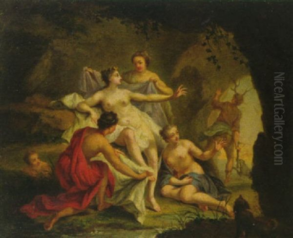 Diana Und Aktaion Oil Painting by Noel Nicolas Coypel