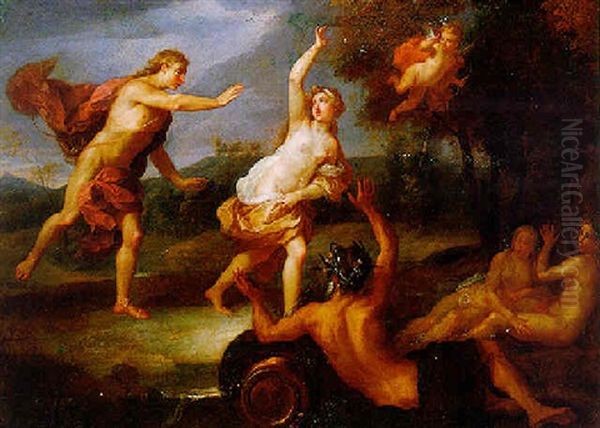 Apollo And Daphne Oil Painting by Noel Nicolas Coypel