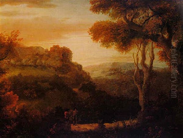 Vale Near Matlock, Derbyshire Oil Painting by Alexander Cozens