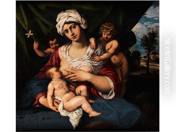 Allegorie Der Barmherzigkeit Oil Painting by Francesco Cozza