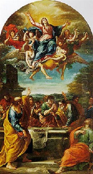 Assumption Of The Virgin Oil Painting by Francesco Cozza