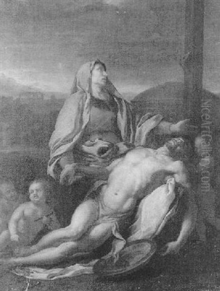 La Pieta Oil Painting by Francesco Cozza