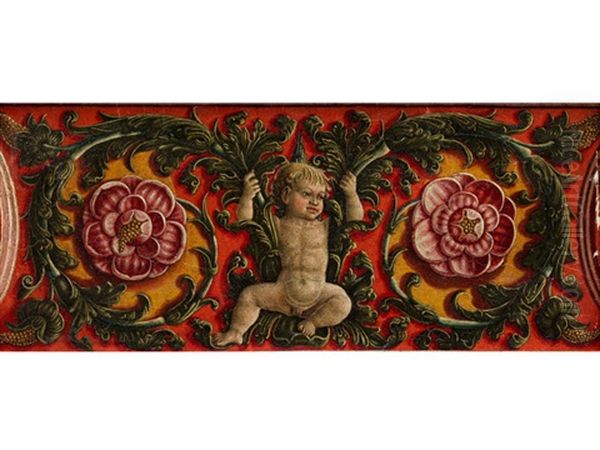 Putto Zwischen Traubenranken Und Rosenbluten Oil Painting by Guidoccio di Giovanni Cozzarelli