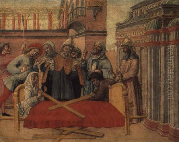 Una Storia Della Croce Oil Painting by Guidoccio di Giovanni Cozzarelli