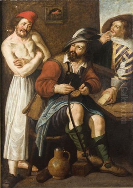 Un Savetier Oil Painting by Wouter-Pietersz Crabeth the Younger