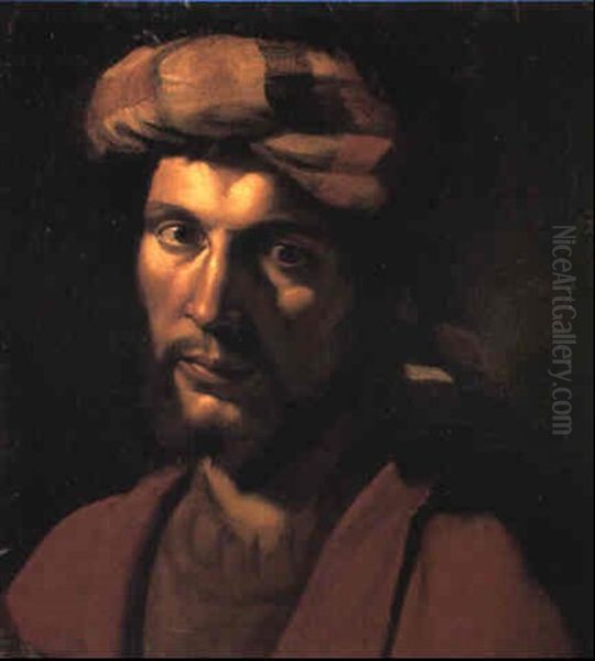 The Head Of A Man In A Turban Oil Painting by Wouter-Pietersz Crabeth the Younger