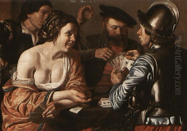 The Card Sharps Oil Painting by Wouter-Pietersz Crabeth the Younger