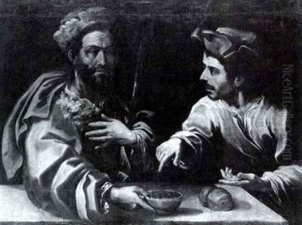 Jacob And Esau Oil Painting by Wouter-Pietersz Crabeth the Younger