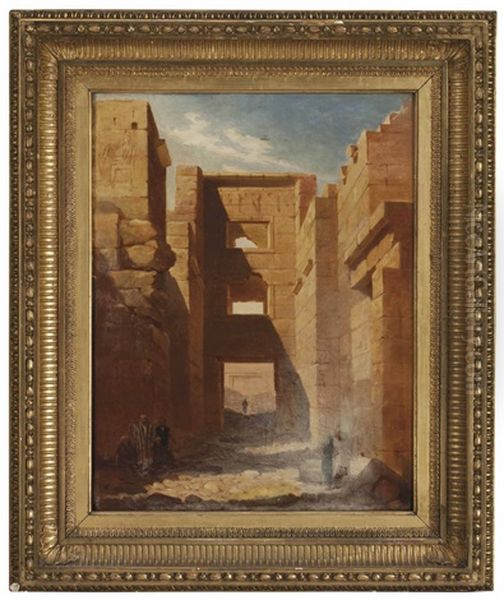 Palace Of Ramses The Third Oil Painting by John Dibblee Crace