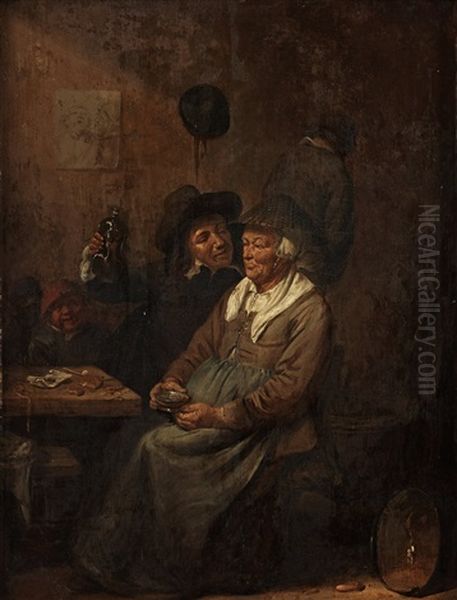 At The Tavern Oil Painting by Joos van Craesbeeck