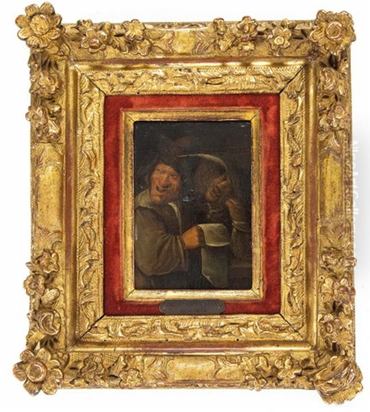 Zwei Lachende Manner Mit Schriftstuck Oil Painting by Joos van Craesbeeck