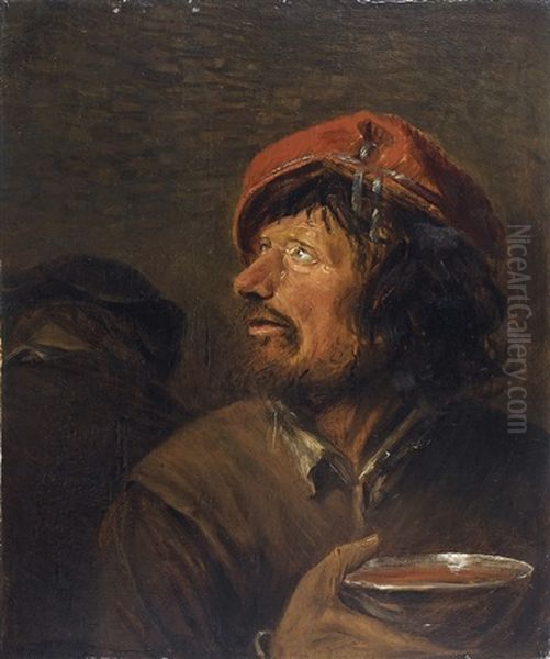 Portrait D'homme A La Coupe Oil Painting by Joos van Craesbeeck