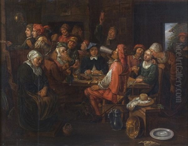 Joyeuse Assemblee Dans Une Auberge Oil Painting by Joos van Craesbeeck