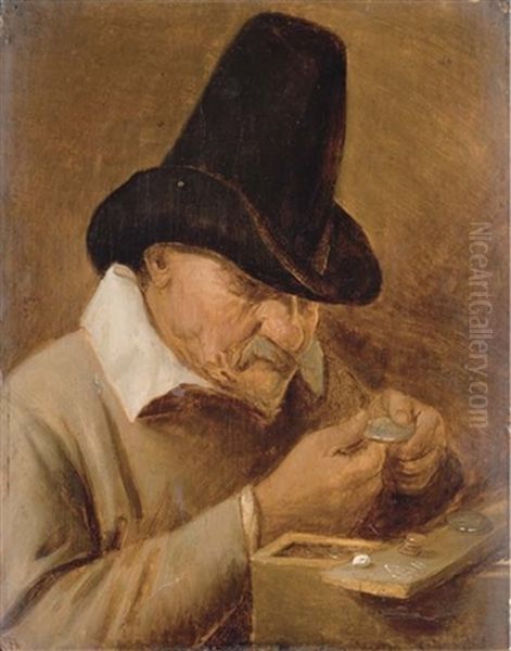 Avarice: A Peasant Counting Money At A Table by Joos van Craesbeeck