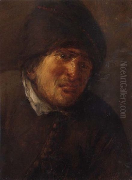 A Peasant In A Brown Cap Oil Painting by Joos van Craesbeeck