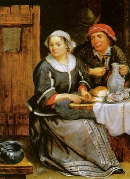 Couple Dans Un Interieur Oil Painting by Joos van Craesbeeck