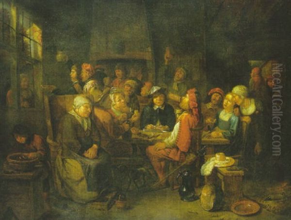 Interieur De Taverne Avec Buveurs Et Fumeurs Oil Painting by Joos van Craesbeeck