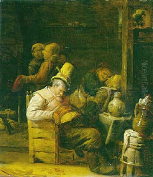 Kneipenszene Oil Painting by Joos van Craesbeeck