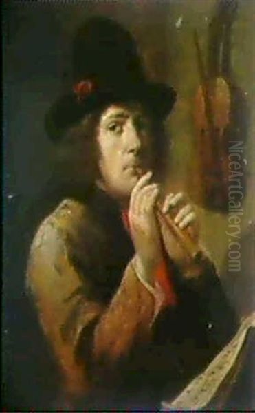 Floetenspieler Oil Painting by Joos van Craesbeeck