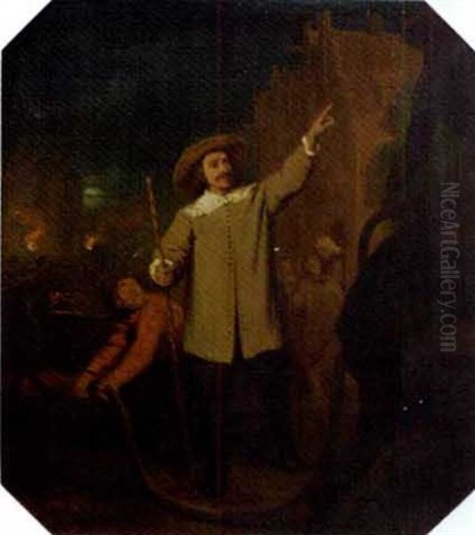 Jan Van Der Heyden, The Inventor Of The Firehose, 1673 Oil Painting by Reinier Craeyvanger