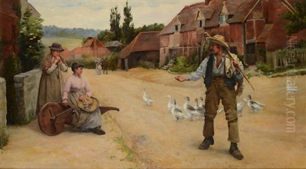 Returning Farm Worker Oil Painting by Percy Robert Craft