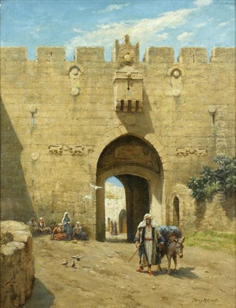 St Stephen's Gate, Jerusalem Oil Painting by Percy Robert Craft