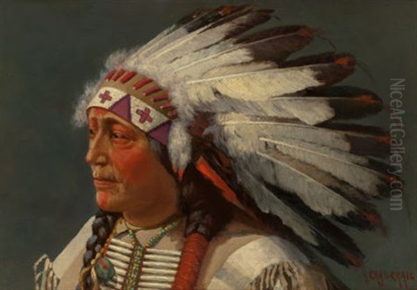 Ute Indian Chief Oil Painting by Charles Craig