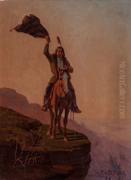 Indian On Horseback Oil Painting by Charles Craig