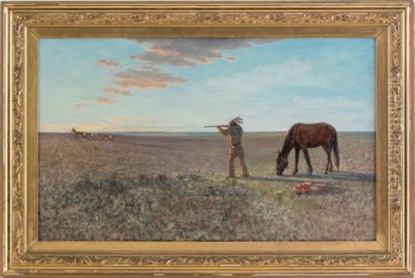 Landscape With An Indian Hunting Oil Painting by Charles Craig