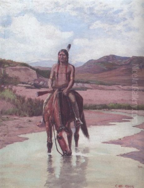 Apache Brave Oil Painting by Charles Craig