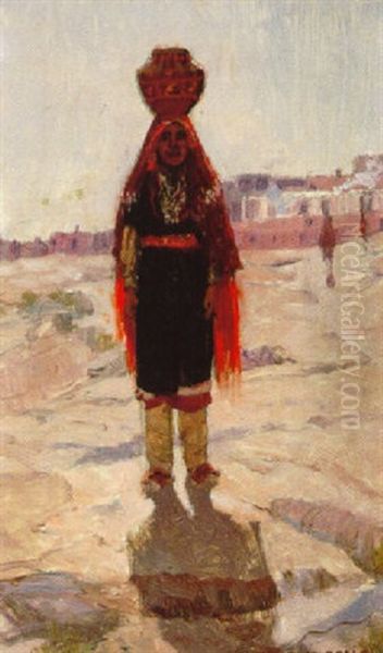 Zuni Maiden Oil Painting by Charles Craig