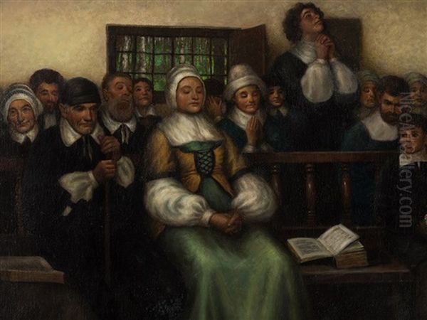 The Meeting House Oil Painting by Frank Craig