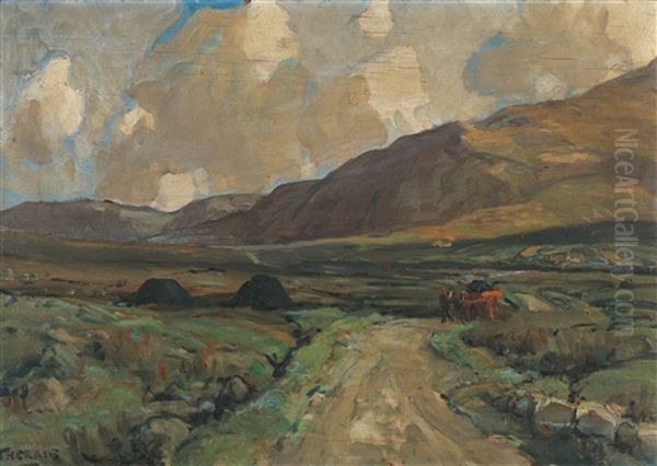 The Road To Lough Anure (co. Donegal) Oil Painting by James Humbert Craig