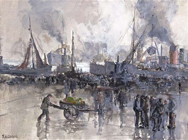 Belfast Docks Oil Painting by James Humbert Craig