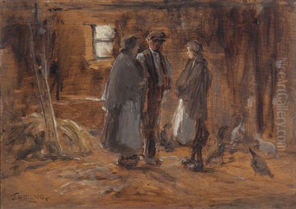 Gossiping In The Barn Oil Painting by James Humbert Craig